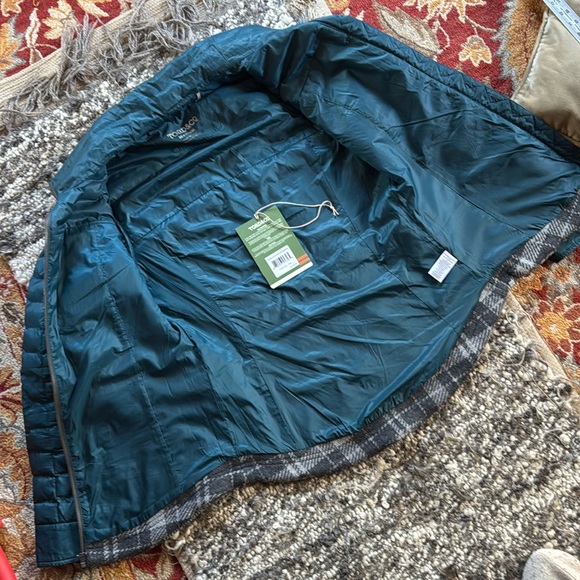 Toad&Co Breckinridge women’s jacket wool Hybrid puffy turquoise gray plaid NWT M - Picture 3 of 16